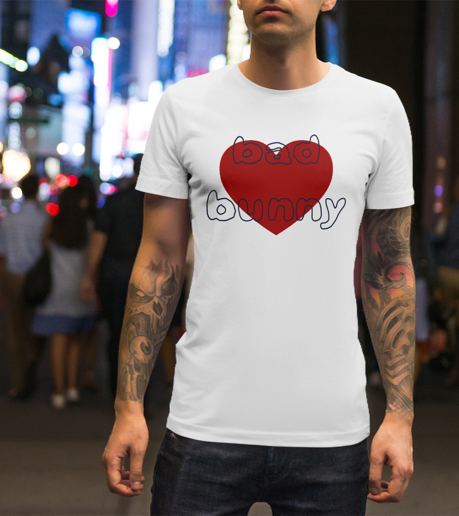 Bad Bunny Red Heart Sanbenito T-Shirt