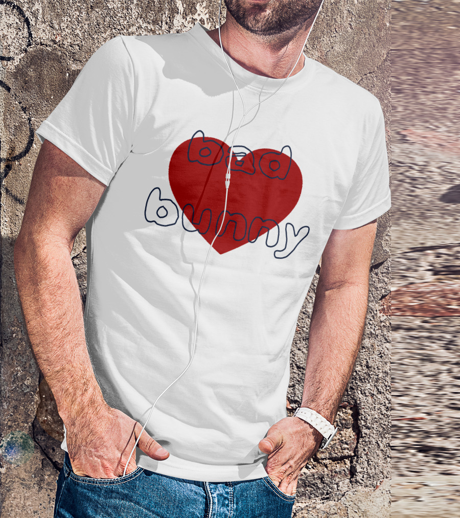 Bad Bunny Red Heart Sanbenito T-Shirt