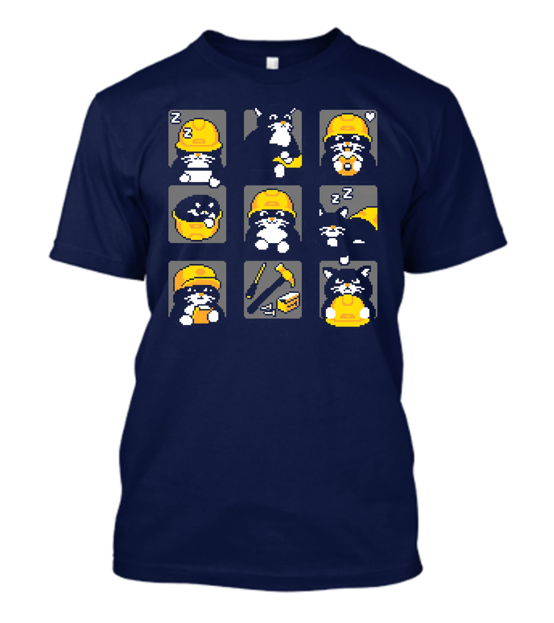 Rawpaw Ink Store Cats With Jobs Construction Workers Icons T-Shirt