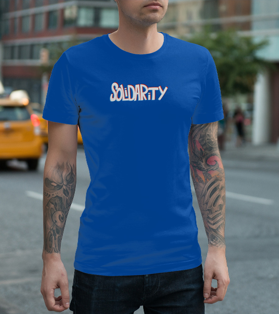 Solidaritycouk Solidarity Dyed Blue Text T-Shirt