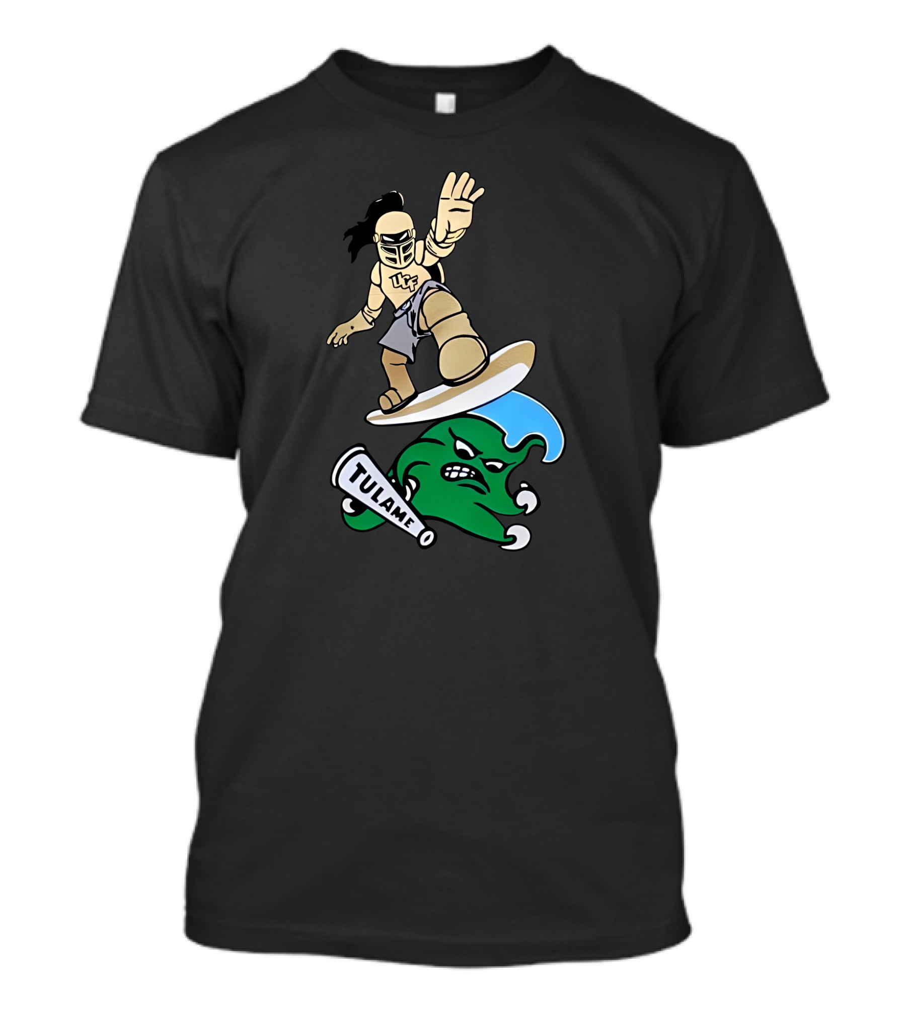 UCF Knight Surfing Tulane Green Wave Athletic Rivalry T-Shirt