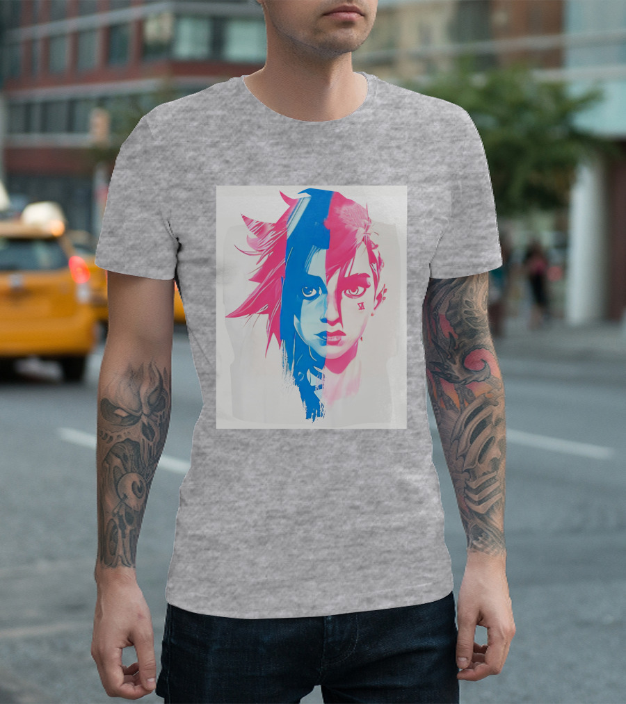 Arcaneshow Vi And Jinx Split Face T-Shirt