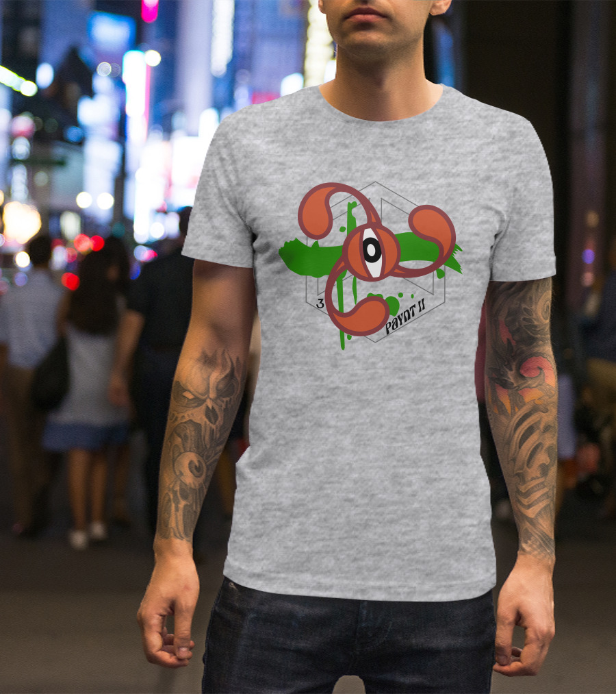 Payntbyzayn 3 Splatter Paynt II Abstract Eyeball Green Brushstroke T-Shirt