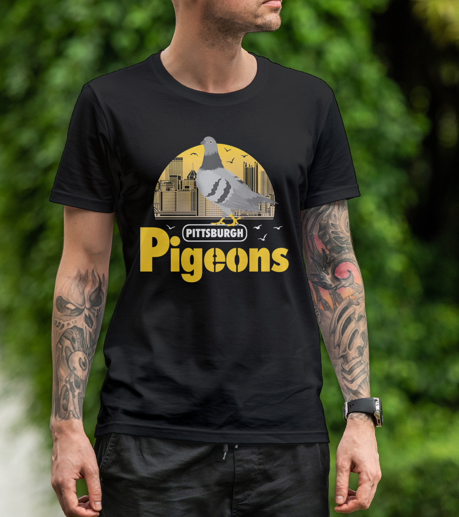 Pittsburgh Clothing Company Pigeons Skyline Bird T-Shirt