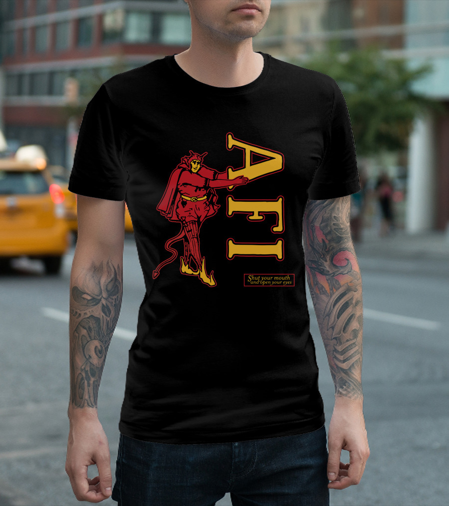Afireinside Shop AFI Devil Shut Your Mouth and Open Your Eyes T-Shirt