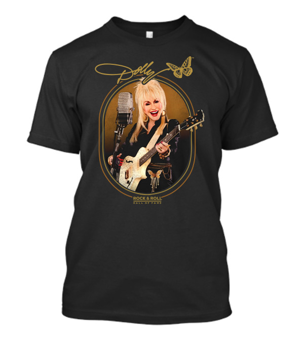 Dolly Parton Rock And Roll Hall Of Fame With Guitar And Microphone T-Shirt
