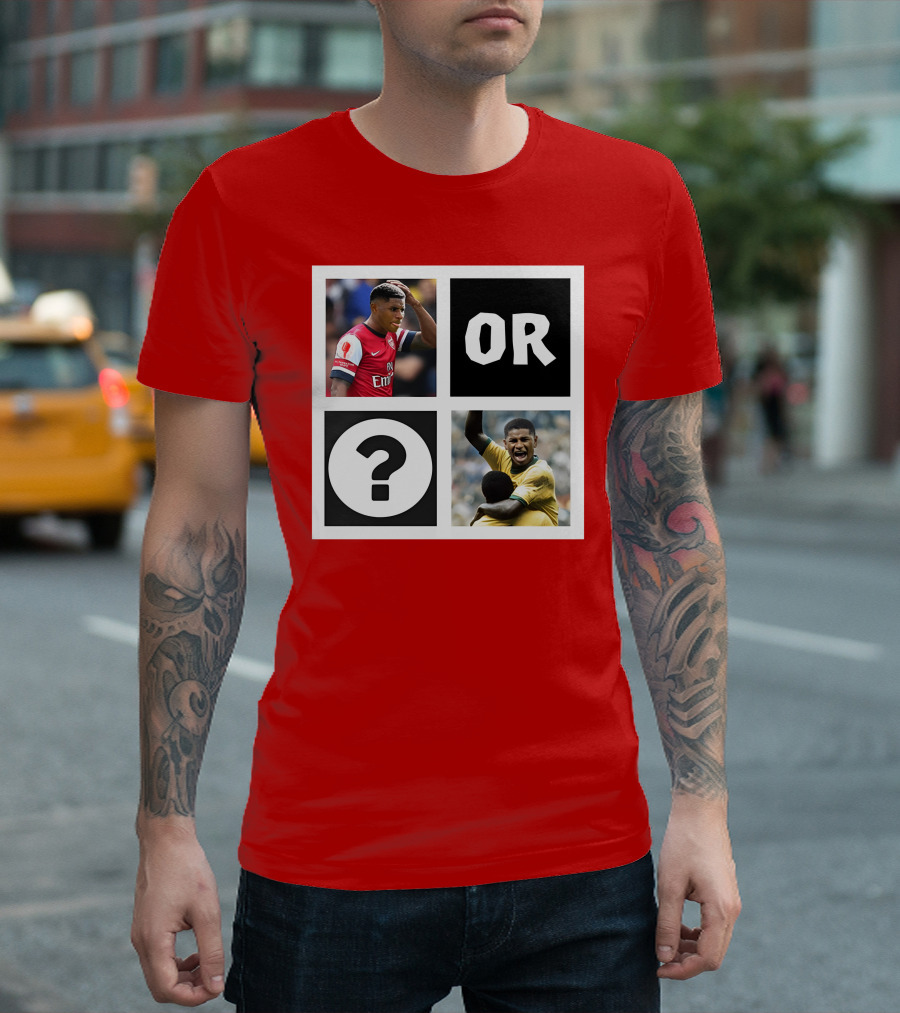 Redmancdesigns Walcott Or Pele Soccer Icons Question Mark Retro Combo T-Shirt