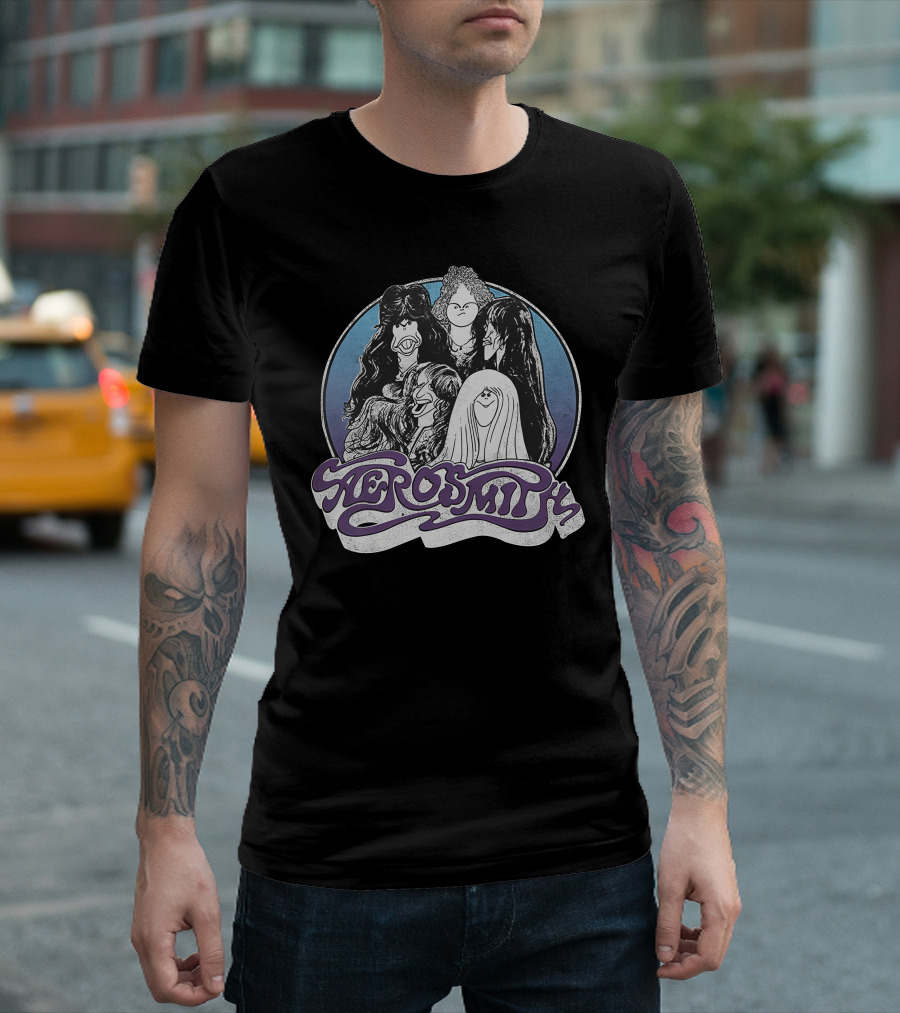 Aerosmith Cartoon Band Members T-Shirt