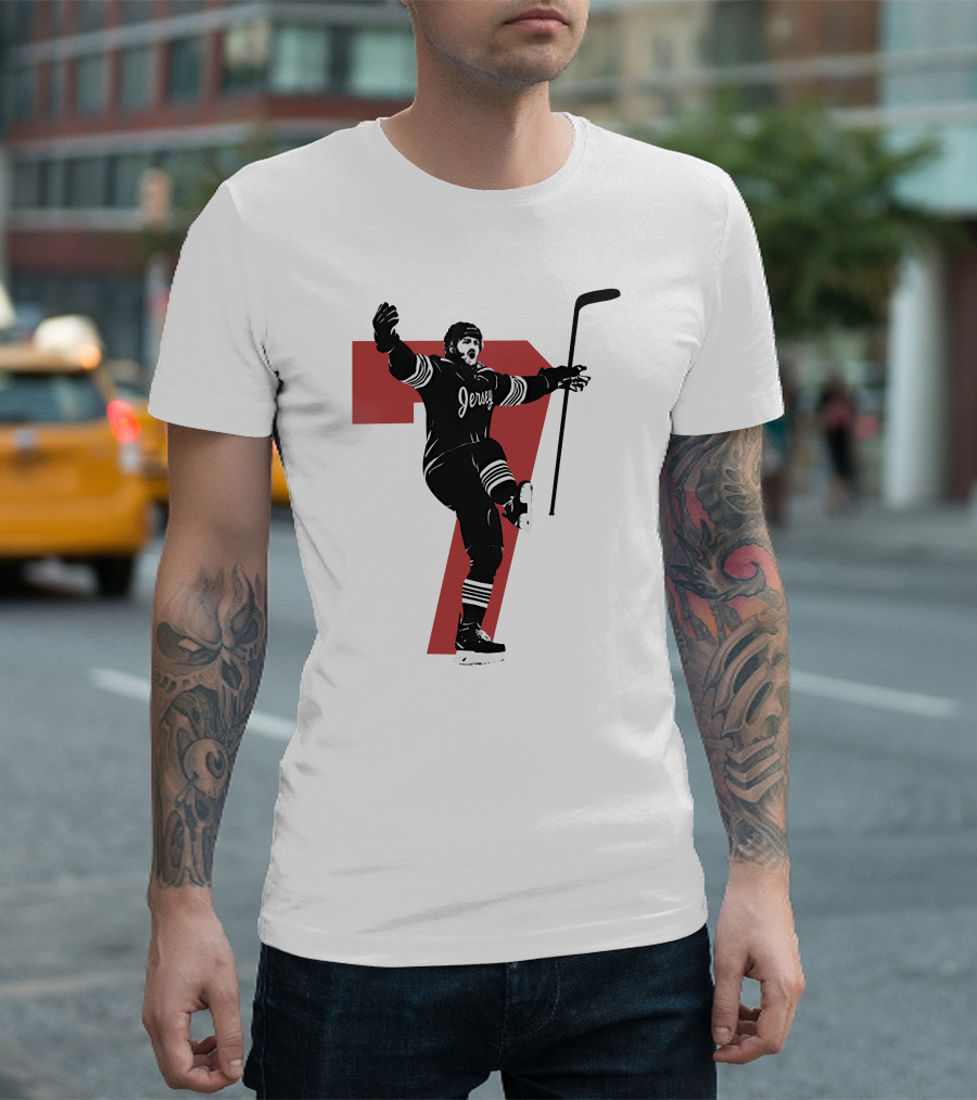 Jersey Number Seven Devils Youth Foundation Dougie Official Hockey Merchandise T-Shirt