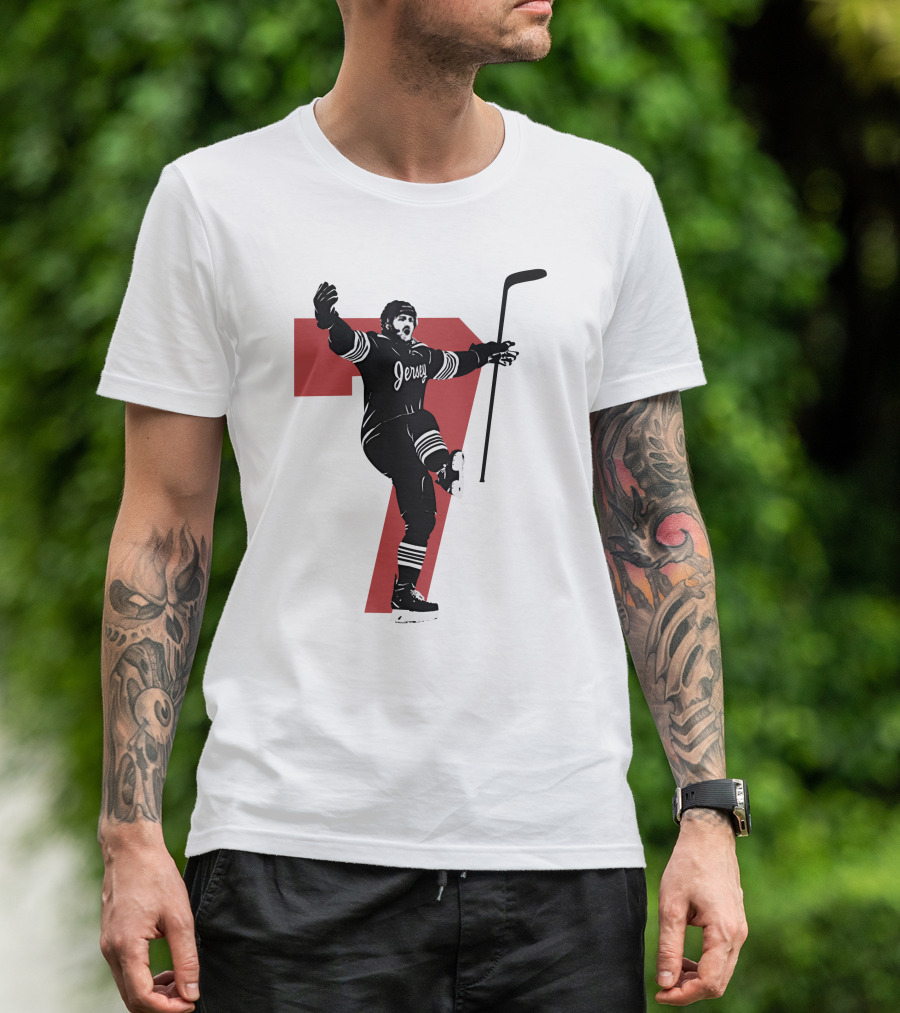 Jersey Number Seven Devils Youth Foundation Dougie Official Hockey Merchandise T-Shirt