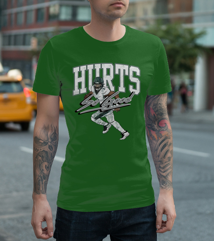 Hurts So Good Pigment Dyed Football Player Green T-Shirt