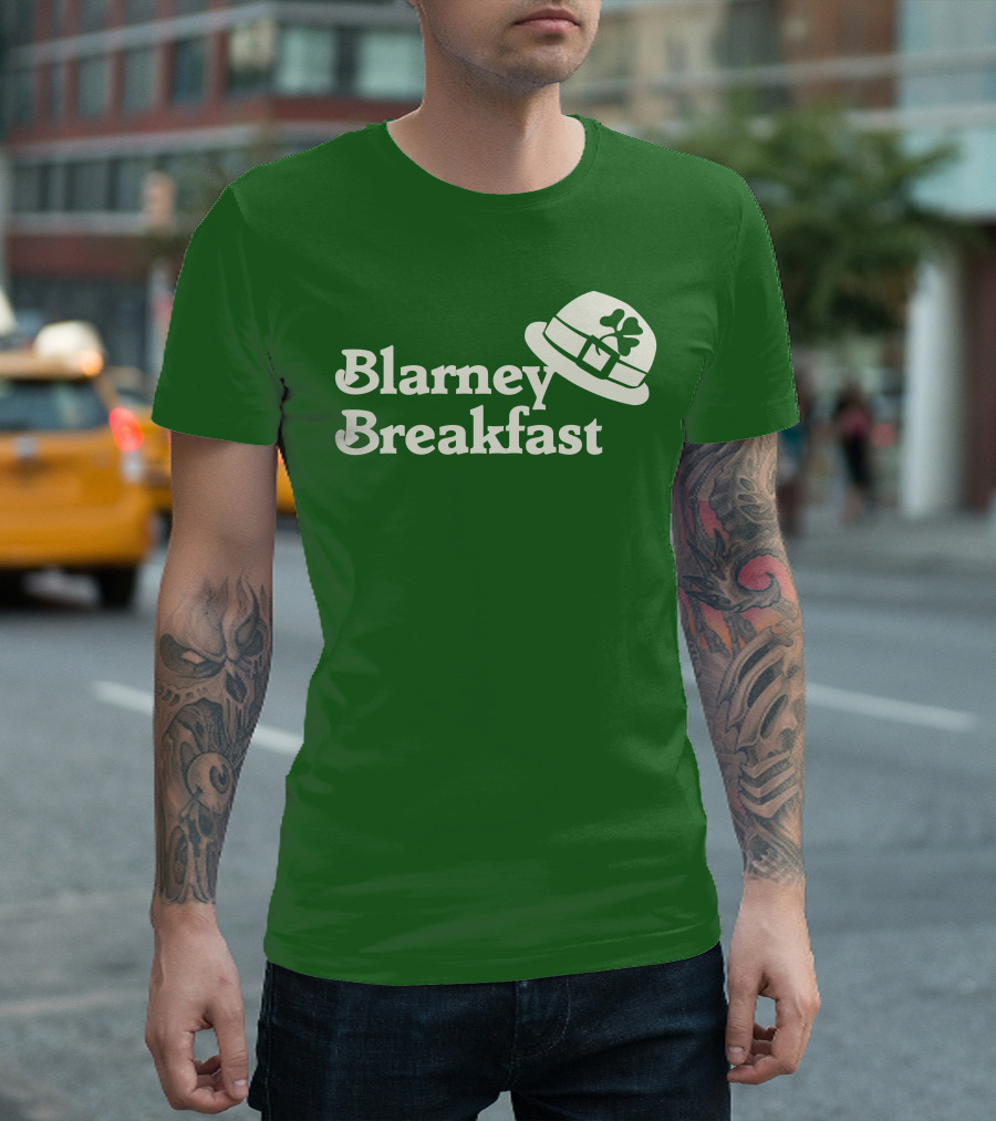Blarney Breakfast Leprechaun Hat Shamrock Green T-Shirt