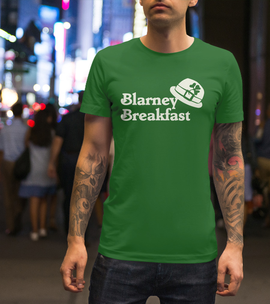 Blarney Breakfast Leprechaun Hat Shamrock Green T-Shirt
