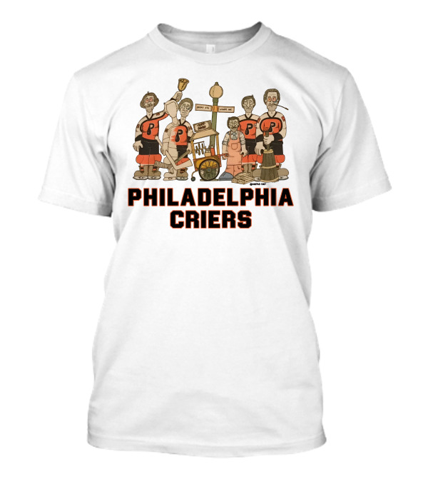 Philadelphia Criers Hockey Team Cartoon Characters With Instruments T-Shirt