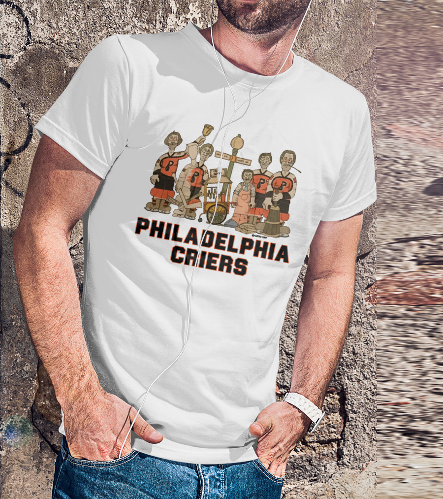 Philadelphia Criers Hockey Team Cartoon Characters With Instruments T-Shirt