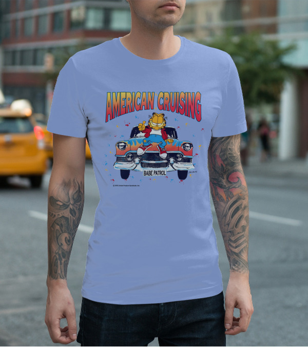 Garfield American Cruising Babe Patrol Vintage Car Vibe T-Shirt