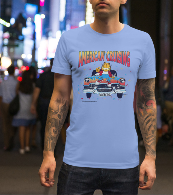 Garfield American Cruising Babe Patrol Vintage Car Vibe T-Shirt