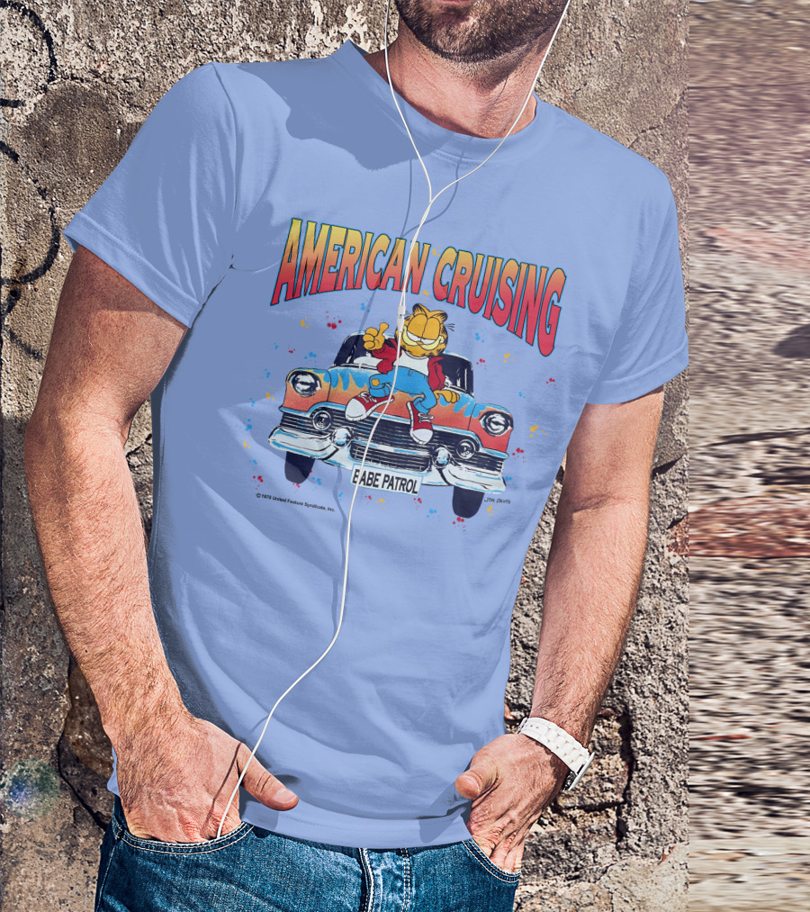 Garfield American Cruising Babe Patrol Vintage Car Vibe T-Shirt