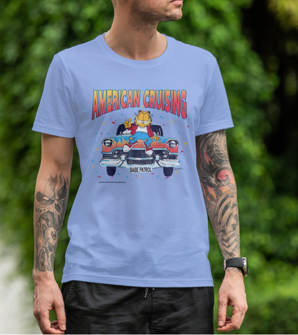 Garfield American Cruising Babe Patrol Vintage Car Vibe T-Shirt
