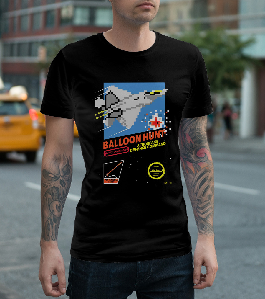 Balloon Hunt North American Aerospace Defense Command AIM-9X Missile Series REV F-22 Original War Zone Quality Product T-Shirt