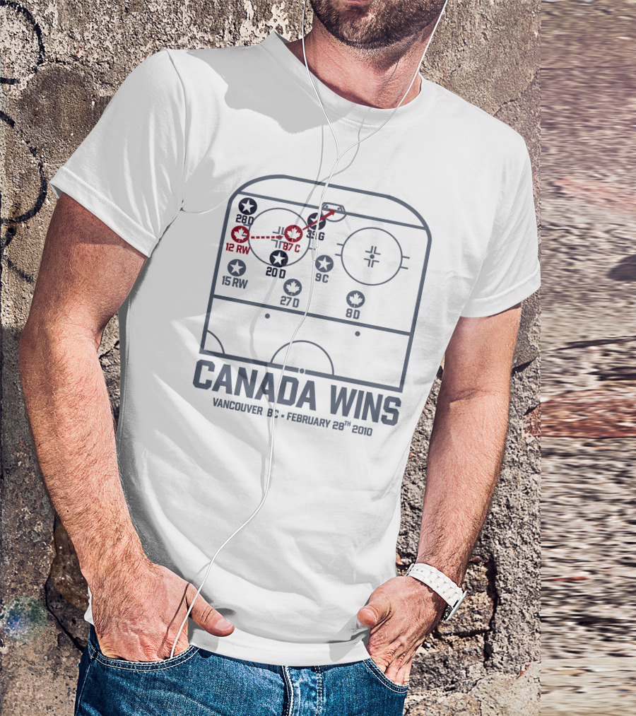 Canada Wins Vancouver BC February 28Th 2010 Hockey Rink Strategy Map T-Shirt