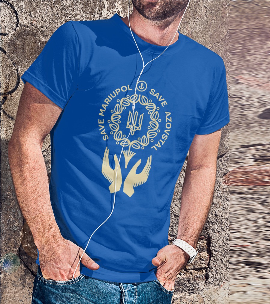 Save Mariupol Save Azovstal Ukraine Symbol Anchor Hands T-Shirt