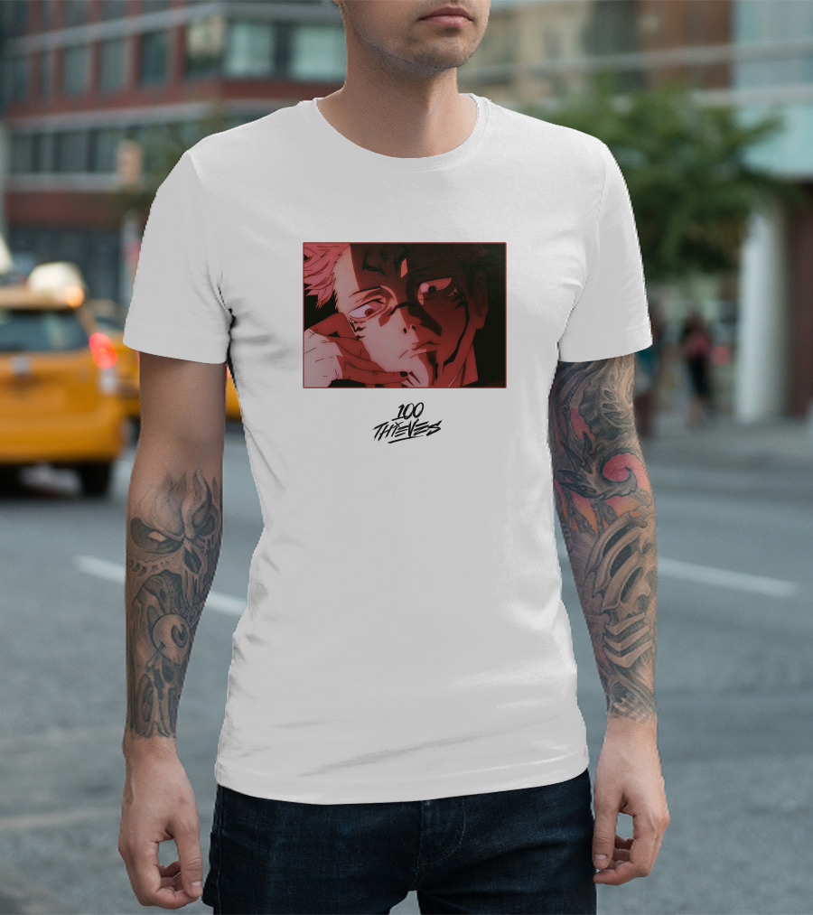 100 Thieves Sukuna Anime Character T-Shirt