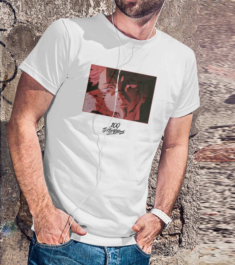 100 Thieves Sukuna Anime Character T-Shirt