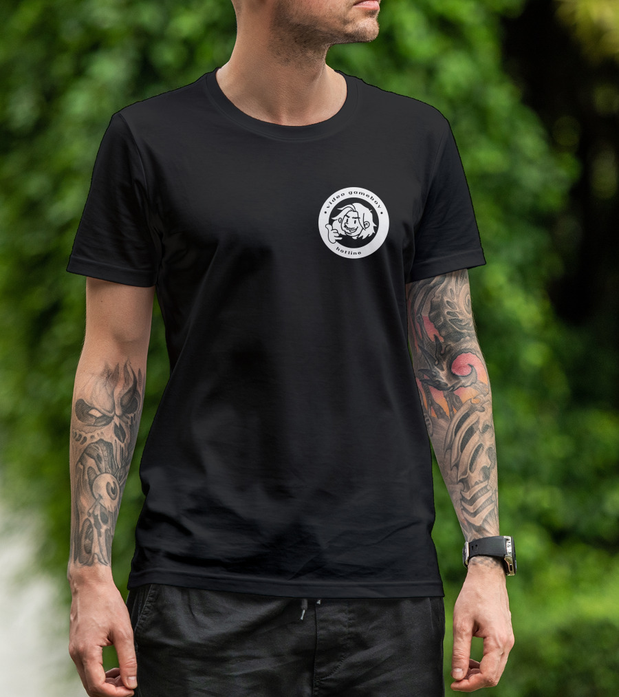 Game Grumps Video Game Boy Hotline Character Circle Emblem T-Shirt