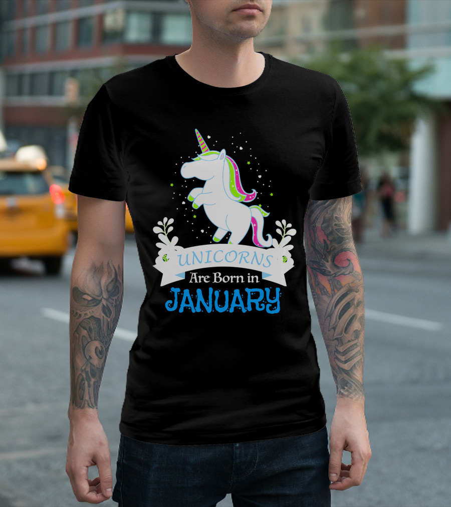 Christmas Unicorns Are Born In January T-Shirt