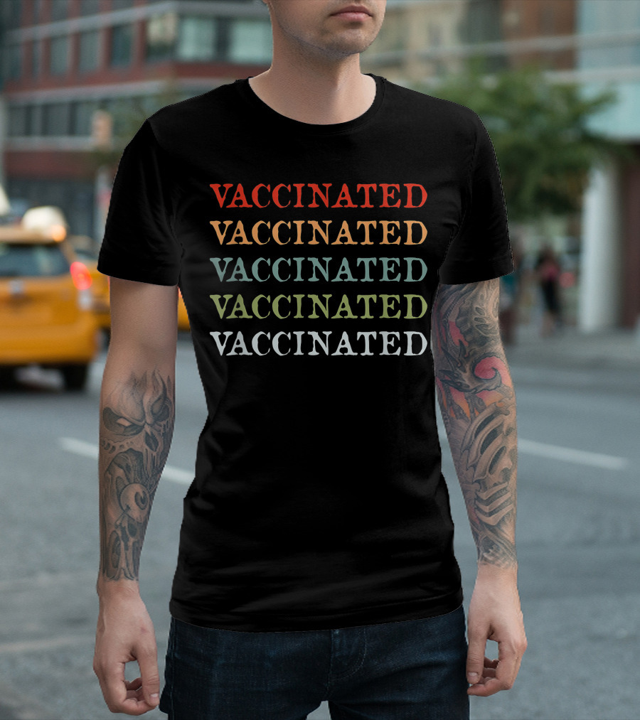 I'M Vaccinated Vintage Rainbow Vaccinated T-Shirt