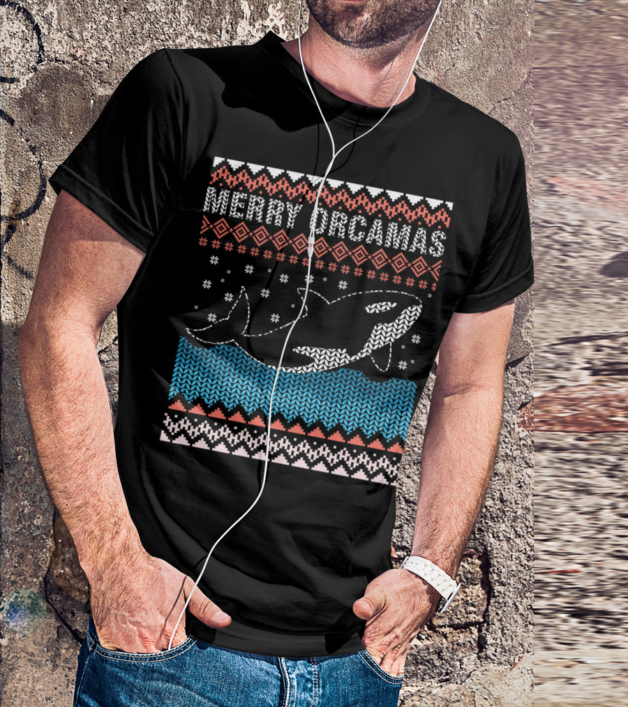 Merry Orcamas Ugly Christmas Orca Killer Whale T-Shirt