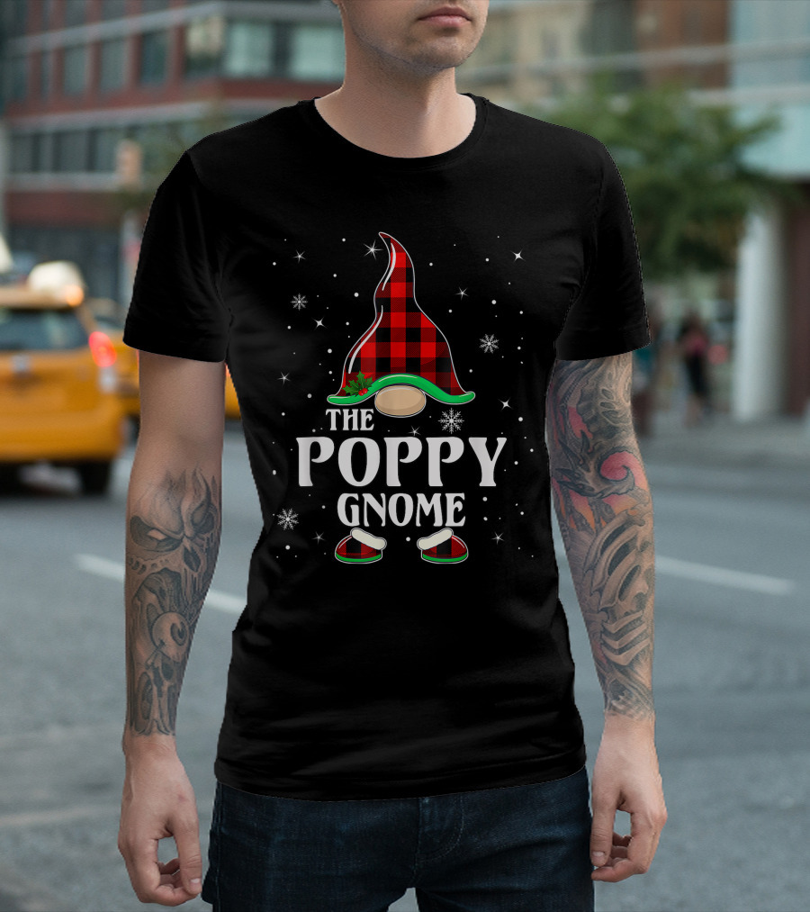 The Poppy Gnome Buffalo Plaid Christmas T-Shirt