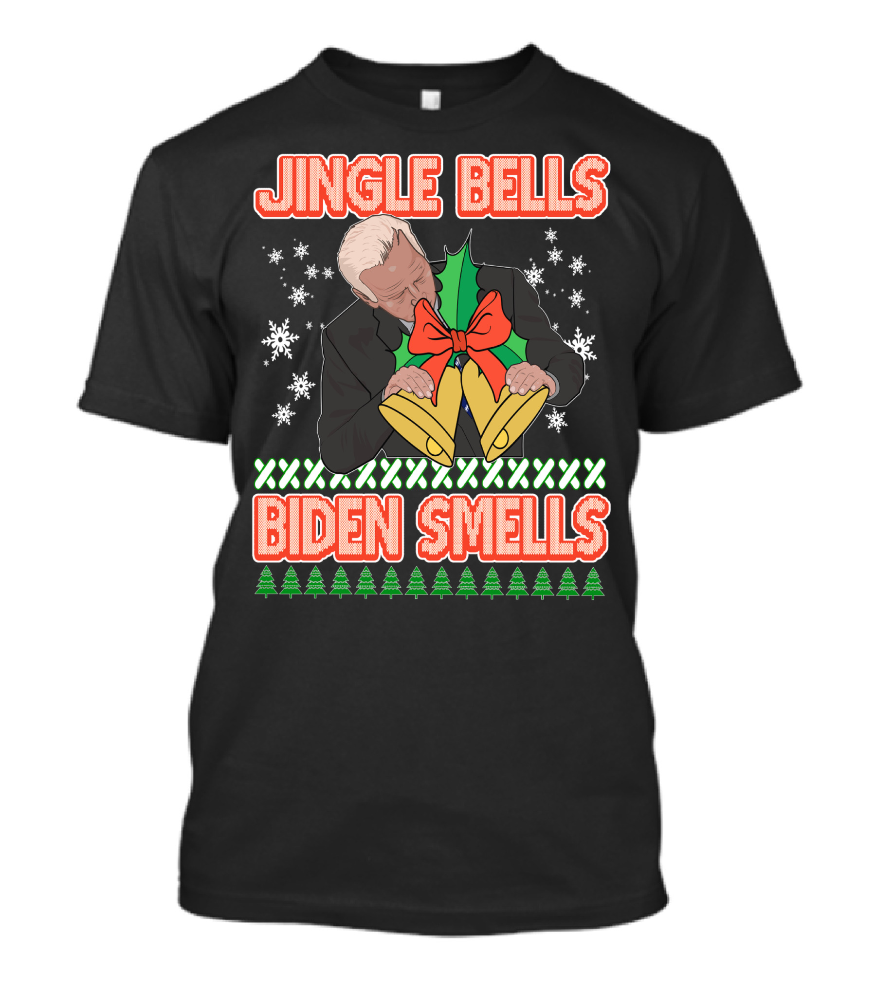 Jingle Bells Biden Smells Ugly Christmas Funny Republican Conservative Gift T-Shirt