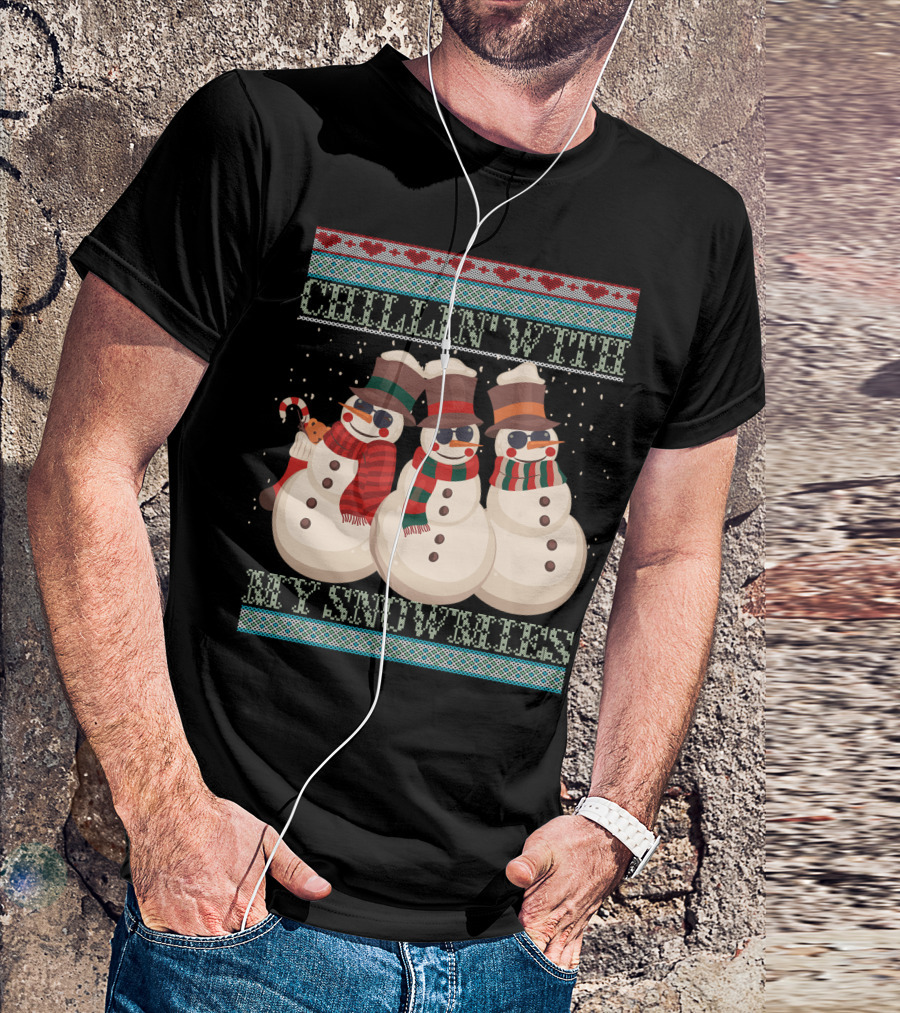 Chillin' With My Snowmies Hanes Men's Comfortwash Garment Dyed T-Shirt