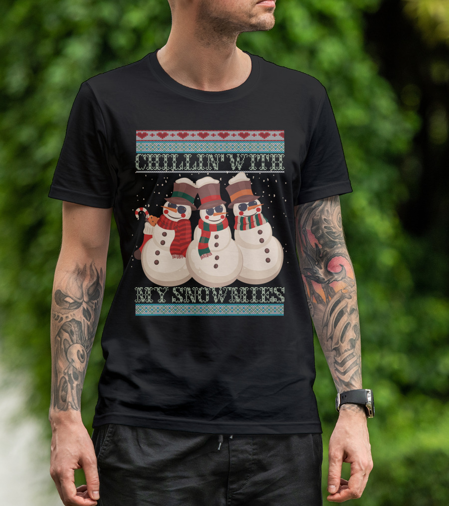 Chillin' With My Snowmies Hanes Men's Comfortwash Garment Dyed T-Shirt