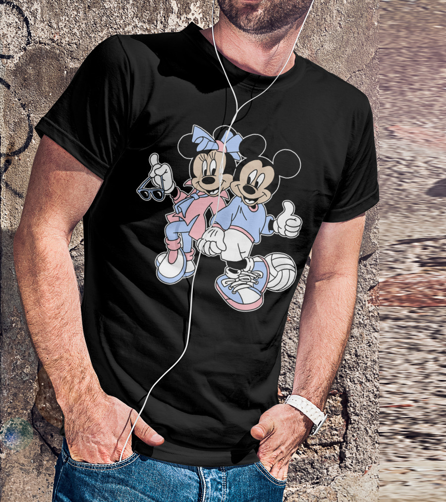 Disney Mickey And Minnie Volleyball Sports Duo T-Shirt