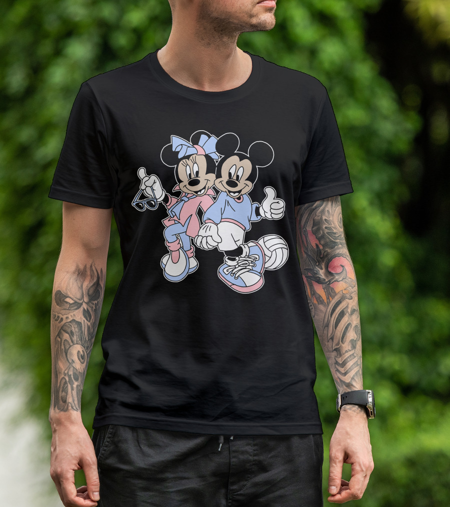 Disney Mickey And Minnie Volleyball Sports Duo T-Shirt