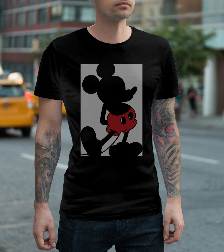 Mickey Mouse Classic Disney Icon Silhouette Red Shorts T-Shirt