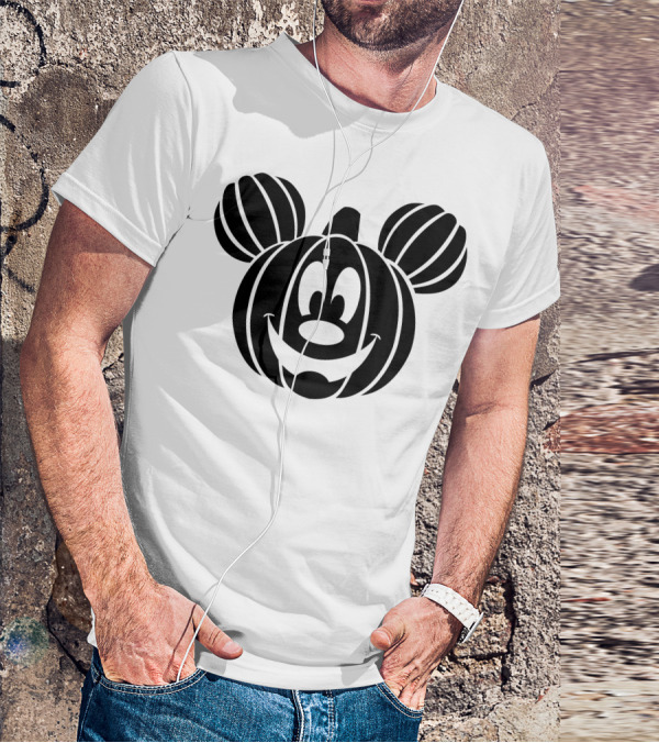 Disney Mickey Mouse Halloween Pumpkin Face T-Shirt