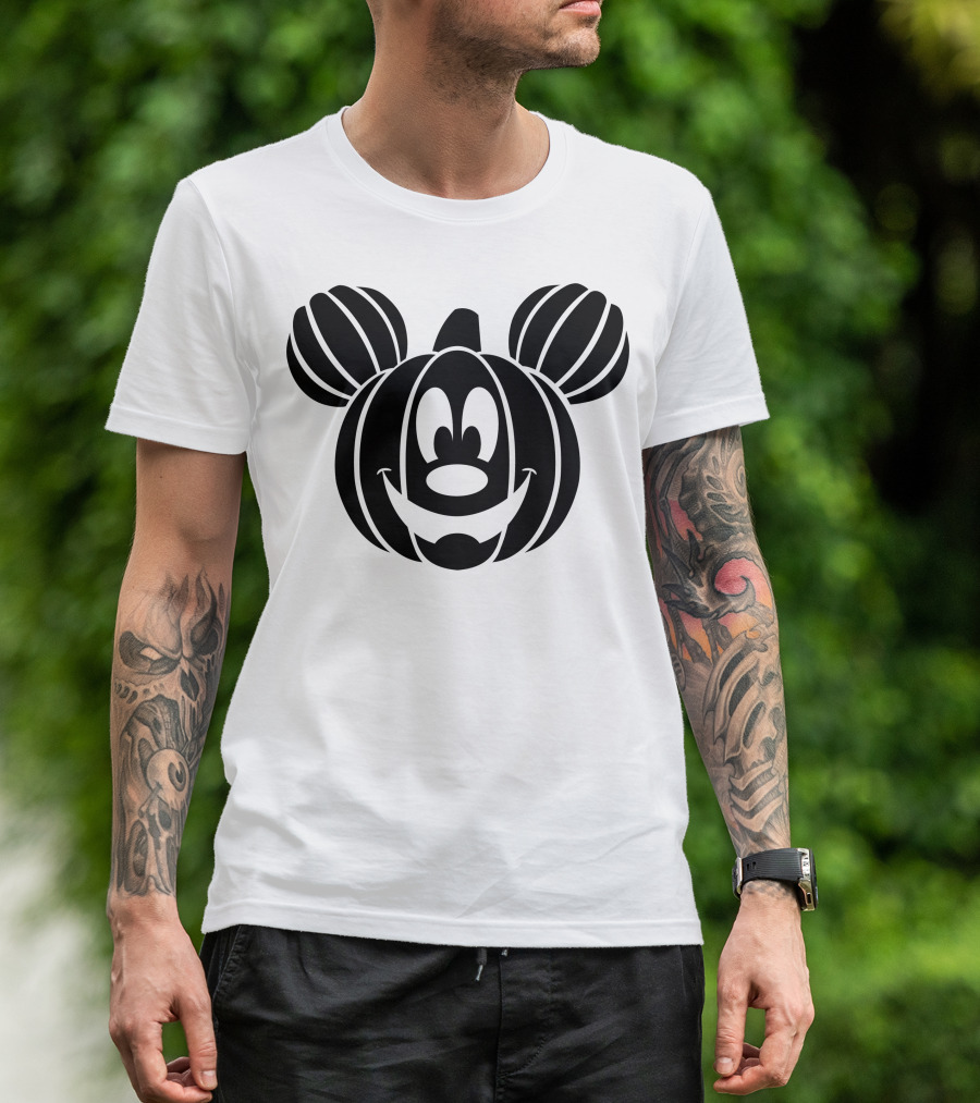 Disney Mickey Mouse Halloween Pumpkin Face T-Shirt