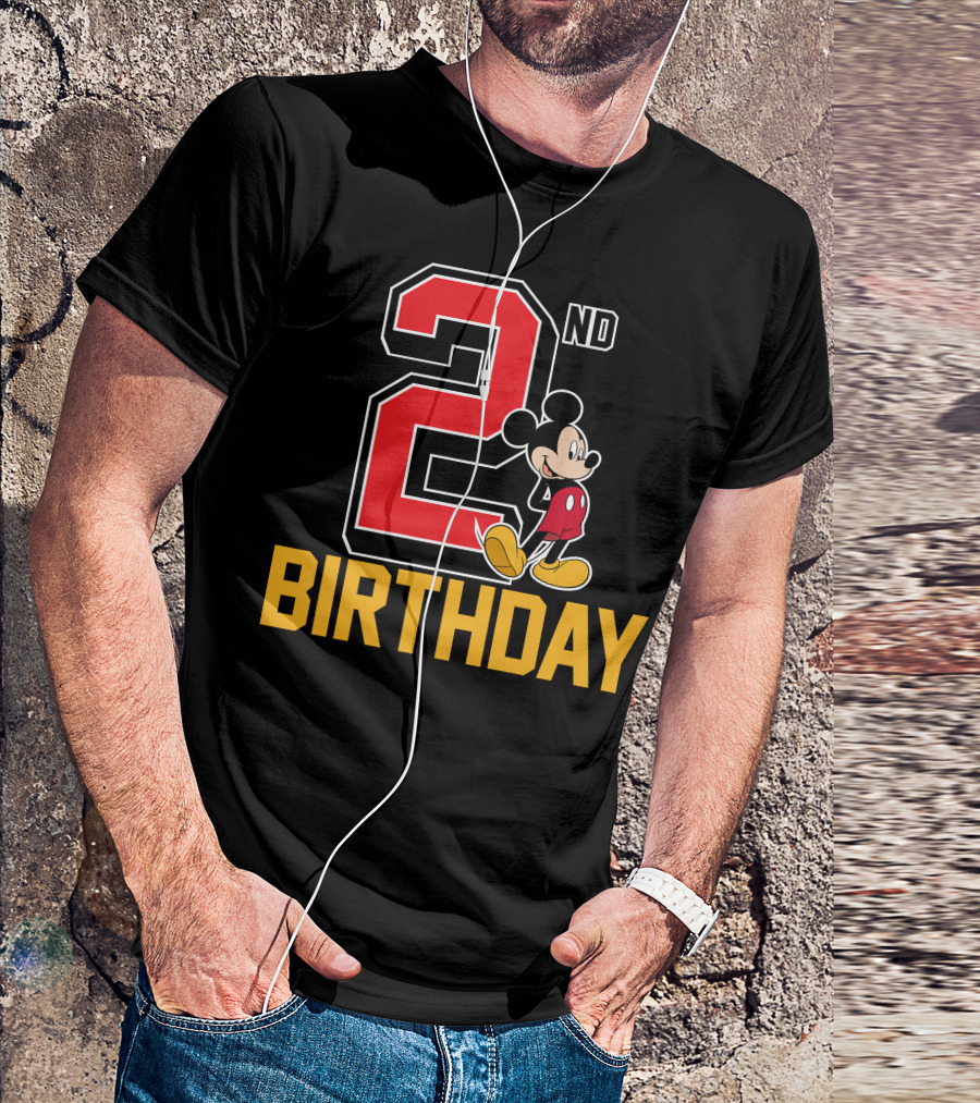 Mickey Mouse 2nd Birthday Celebration With Disney Themes T-Shirt