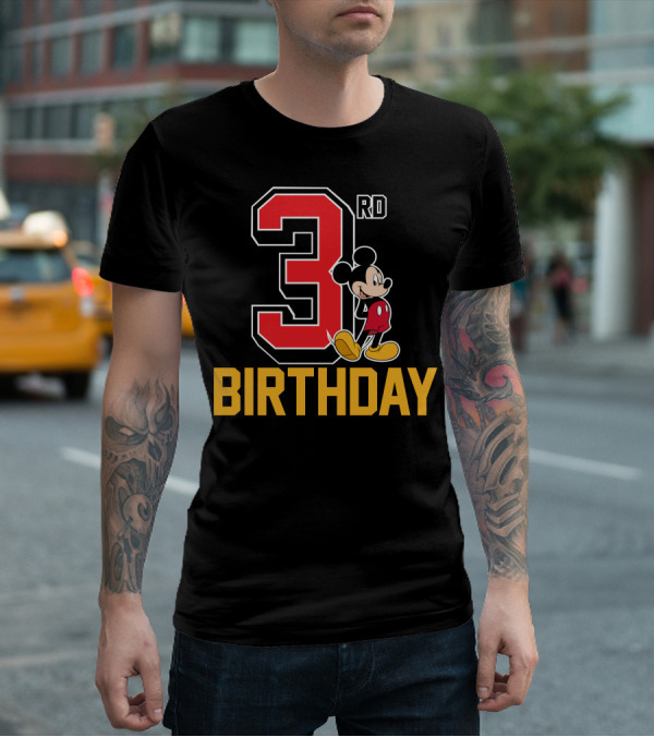 Mickey Mouse 3rd Birthday Celebration With Disney Style And Classic T-Shirt