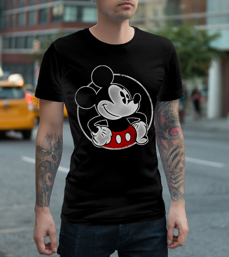 Disney Mickey Mouse Classic Retro Circle T-Shirt