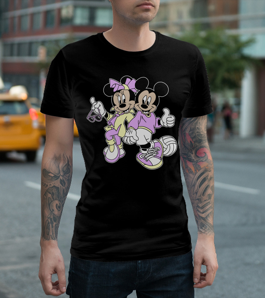 Disney Mickey Mouse Minnie Mouse 80s Fashion T-Shirt