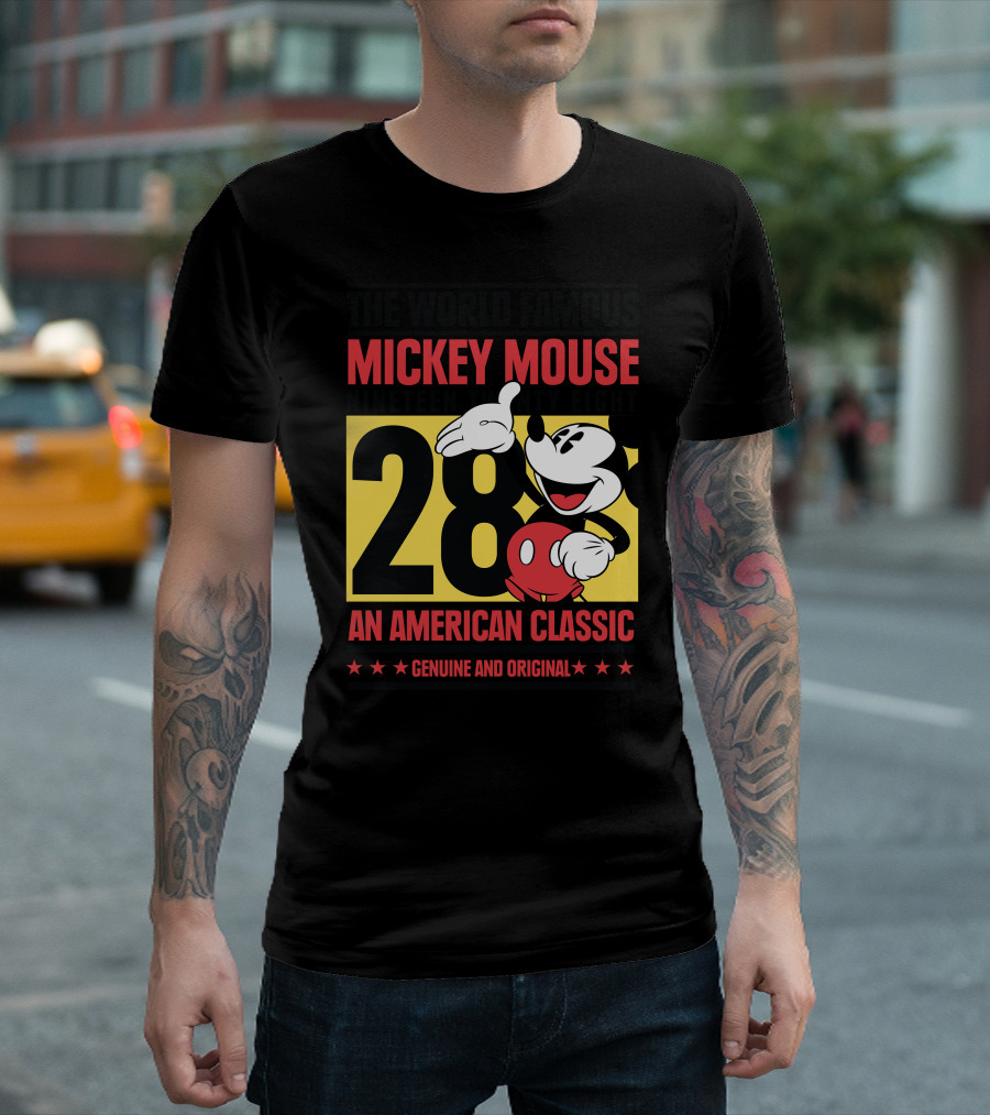 The World Famous Mickey Mouse Nineteen Twenty Eight 28 An American Classic Genuine and Original T-Shirt