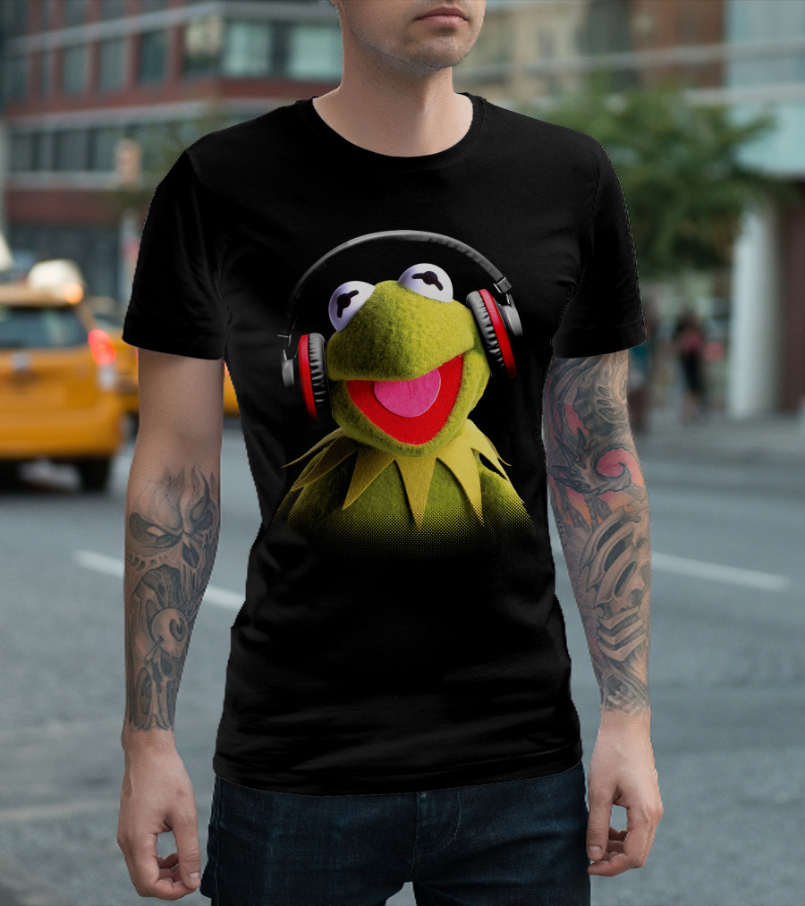 Disney Muppet Babies Kermit Headphones Retro T-Shirt