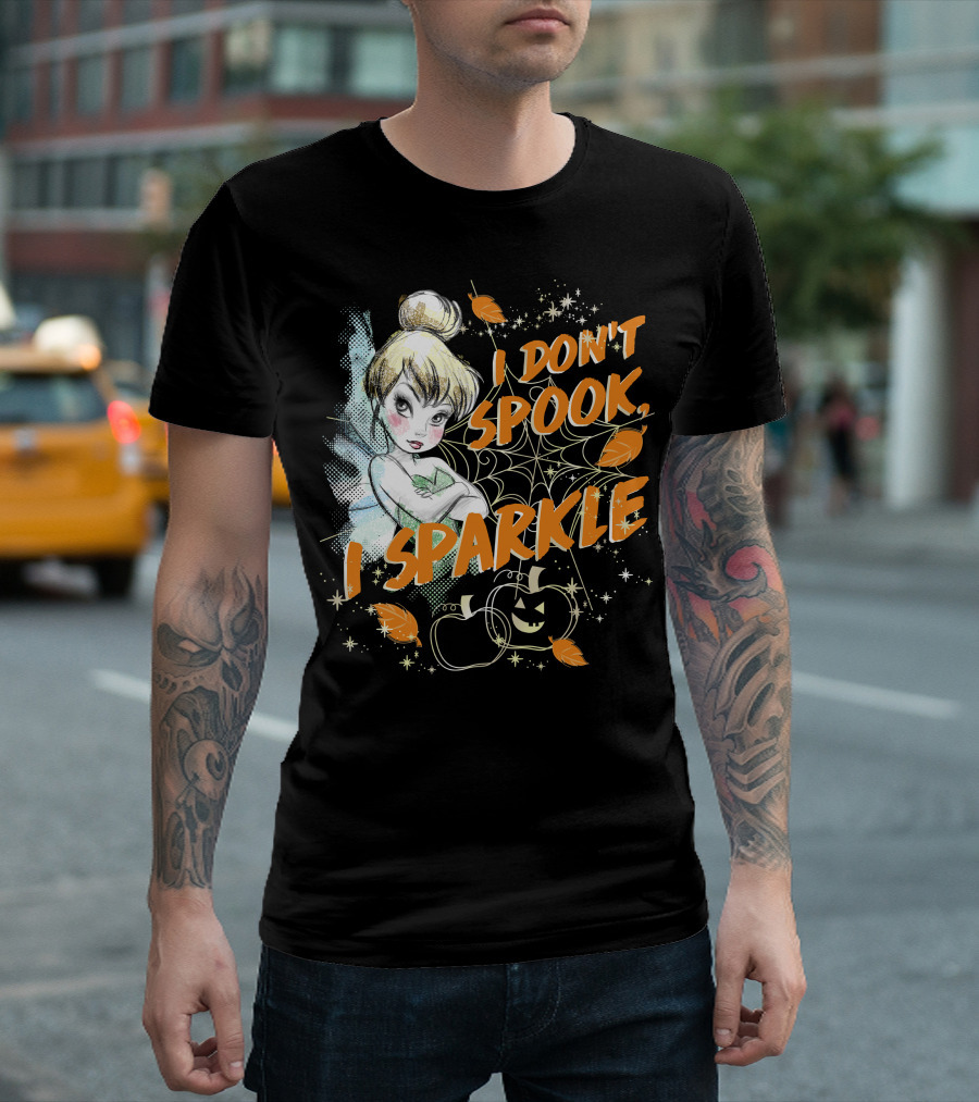 I Don't Spook I Sparkle Disney Peter Pan Tinkerbell Halloween T-Shirt