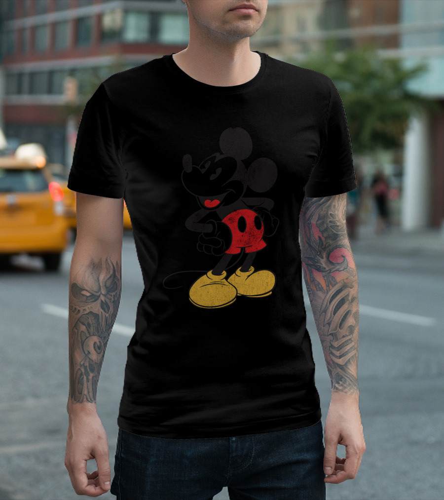 Mickey Mouse Classic Yellow Shoes Red Shorts Sassy Stance Disney T-Shirt