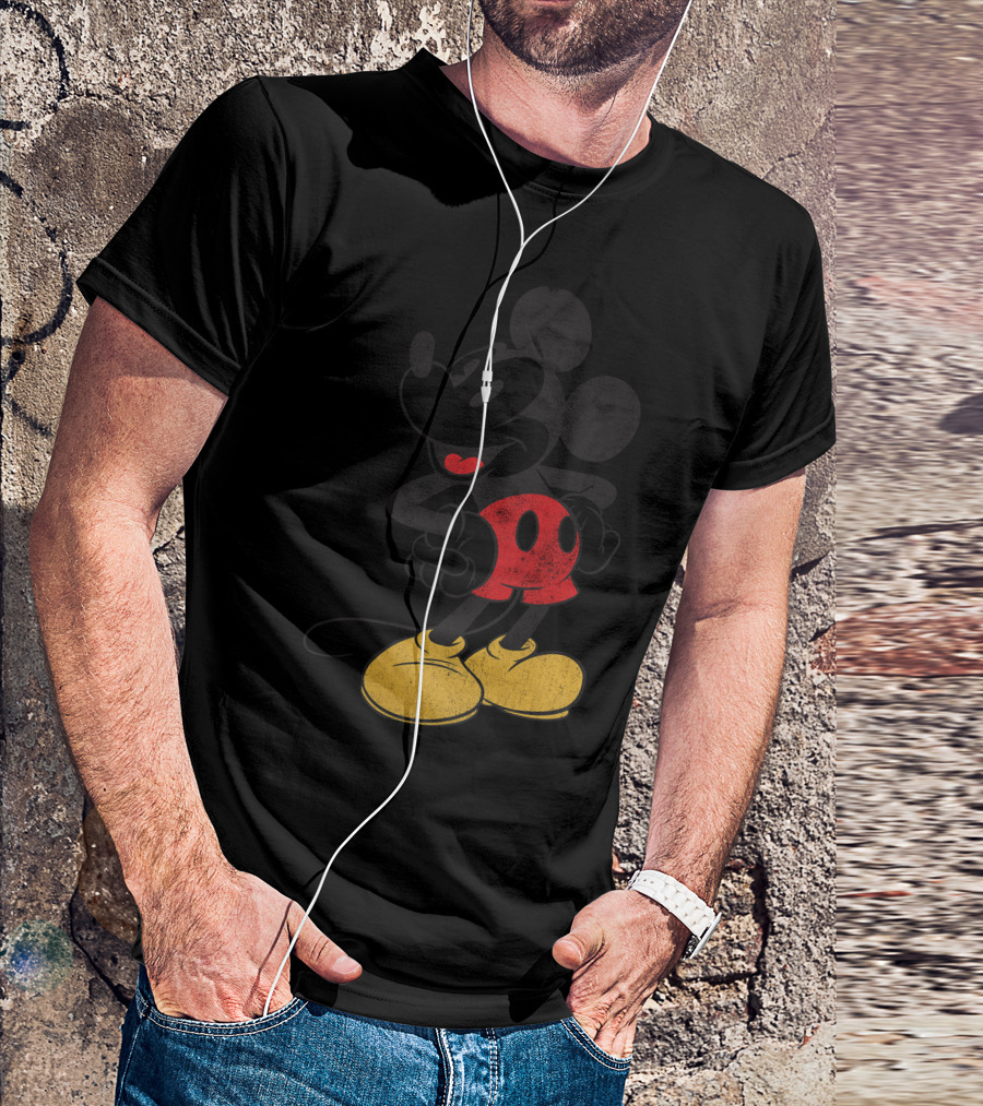 Mickey Mouse Classic Yellow Shoes Red Shorts Sassy Stance Disney T-Shirt